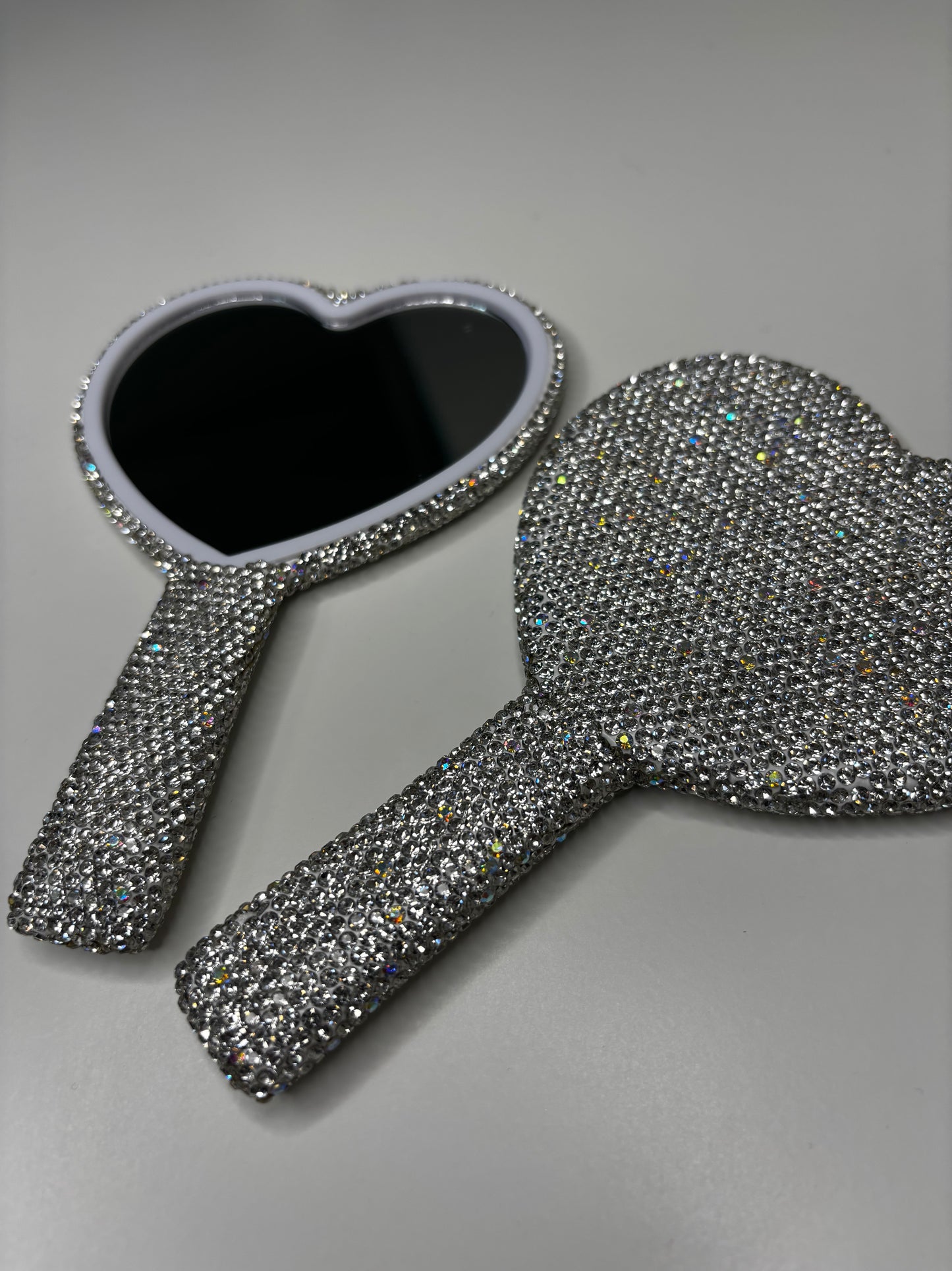 Heart Shape Diamonte Mirror